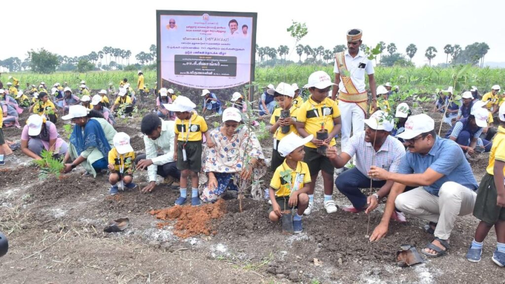 Two lakh seedlings of native tree species planted under Miyawaki method in Perambalur district